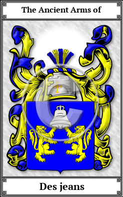Des jeans Family Crest Download (JPG)  Book Plated - 150 DPI